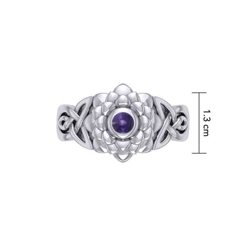 Sahasrara Crown Chakra with Celtic Designs Sterling Silver Ring TRI2352 - Jewelry